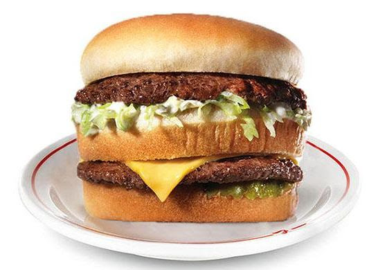 A Frisch's Big Boy burger: a double decker sandwich featuring a quarter pound of beef, cheese, lettuce, pickle and Frisch's original tartar sauce. - Photo: Provided by GameDay PR