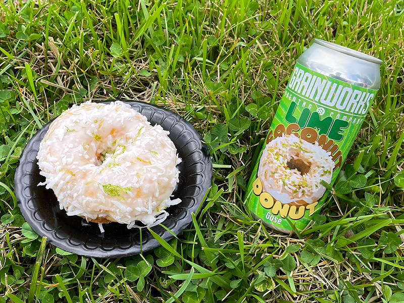 The Lime Coconut Donut beer and a lime coconut donut... the perfect pair - Photo: Provided by Grainworks