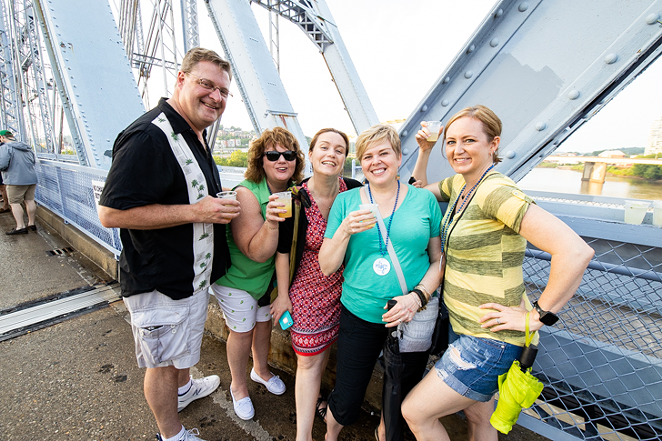 Folks partying on the Purple People Bridge in 2019 - PHOTO: HAILEY BOLLINGER