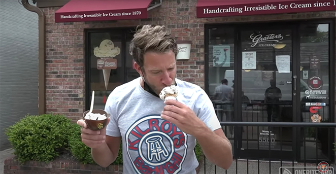 David “El Presidente” Portnoy tries Graeter's Ice Cream from a scoop shop in Indianapolis. - Photo: YouTube screengrab