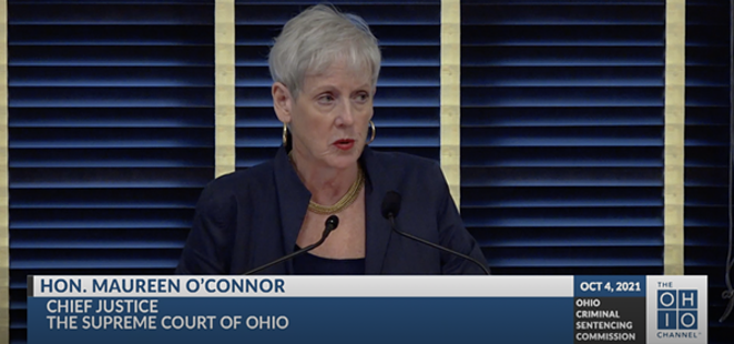 Chief Justice Maureen O'Connor on Oct. 4 - Photo: The Ohio Channel