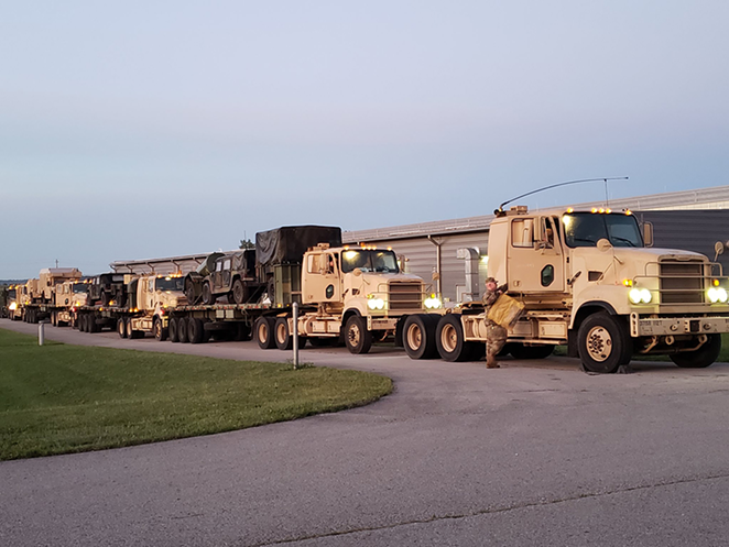 Ohio National Guard soldiers leaving from Mansfield and heading to Louisiana. - Photo: twitter.com/OHNationalGuard