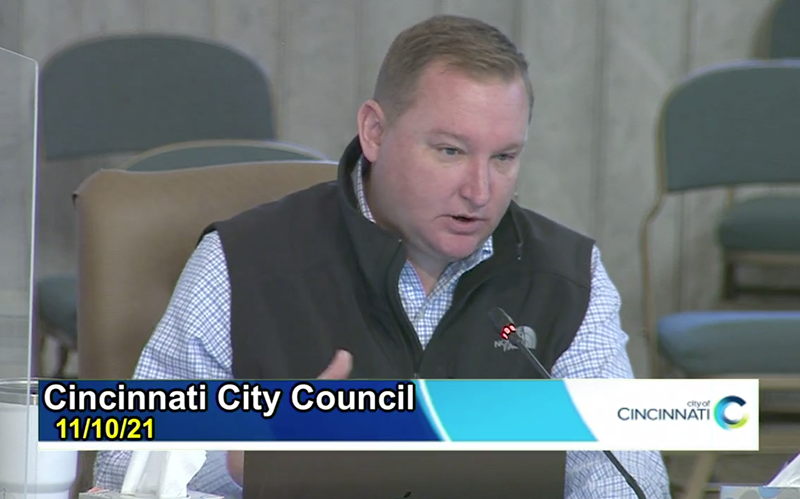 Cincinnati City Council member Chris Seelbach addresses council on Nov. 10, 2021. - Image: facebook.com/cityofcincy