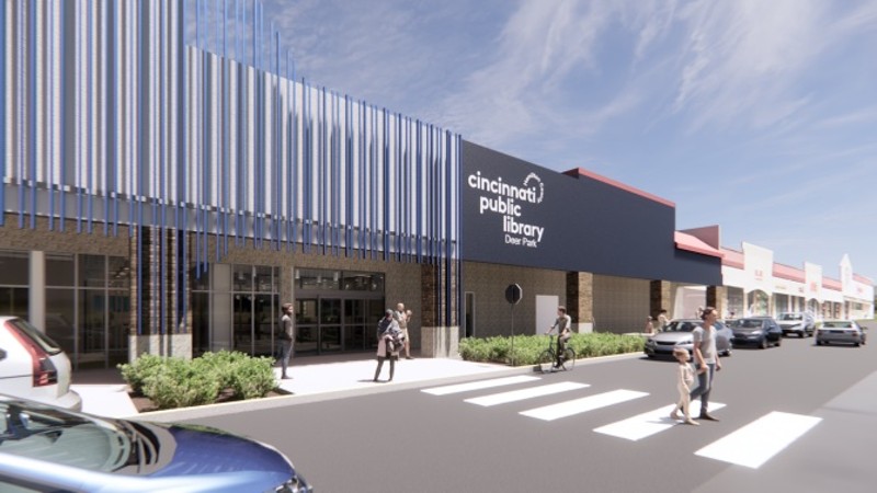 A rendering of the new Deer Park branch of the Cincinnati Public Library - Photo: Image provided by Cincinnati Public Library