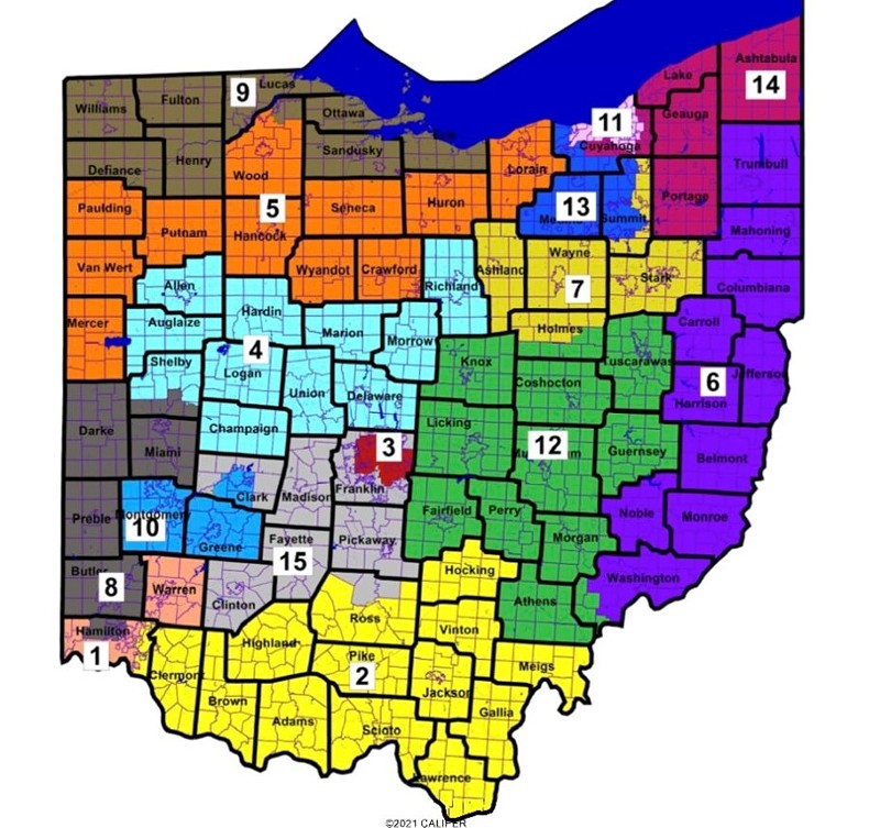 The GOP congressional map signed by Gov. Mike DeWine. - PHOTO: PROVIDED BY OHIO CAPITAL JOURNAL