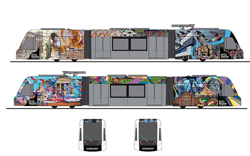 A rendering of artist Annie Burke's design, featuring ArtWorks murals - PHOTO: PROVIDED BY ARTSWAVE