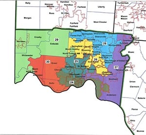Map of Ohio House districts in Hamilton County as proposed by Republicans - Photo: redistricting.ohio.gov