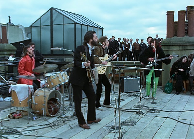A still from The Beatles: Get Back — Rooftop Concert. - Photo: Provided by the Cincinnati Museum Center