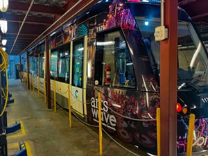 BLINK-themed car on the Cincinnati Bell Connector streetcar. - Photo: Provided by ArtsWave
