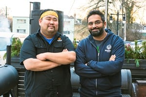 Woodburn Brewing's new Executive Chef Andrew Han (left) and March First Brands Culinary Director Bhumin Desai - PHOTO: SUPPLIED BY WOODBURN BREWING