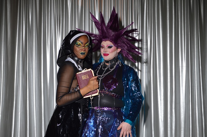 Honey Stix-Chimera (left) and Aura Tannen get ready for their video portraits . - PHOTO: KATIE GRIFFITH