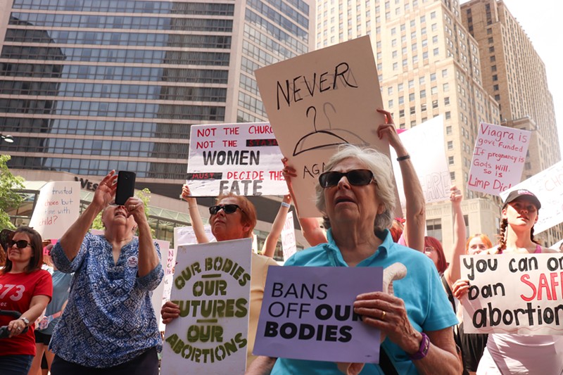 Abortion-rights advocates gather in Cincinnati in May. - Photo: Mary LeBus