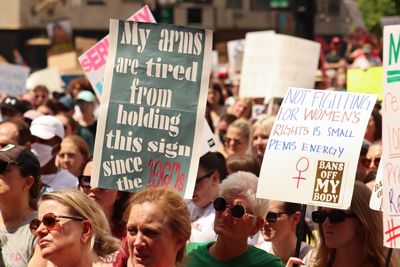 Abortion-rights advocates gather in Cincinnati in May 2022. - Photo: Mary LeBus