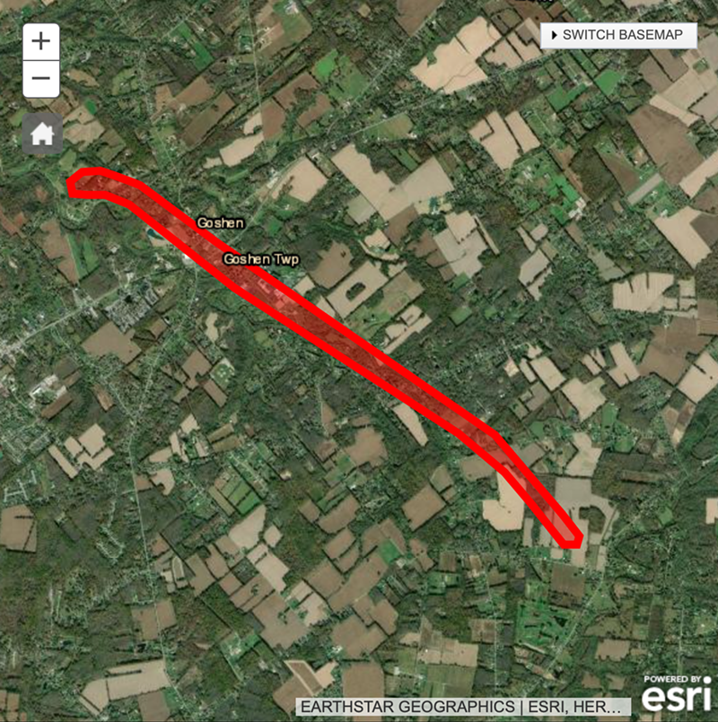 The tornado ripped a destructive 4.5-mile path in and near Goshen on July 6, 2022. - Photo: National Weather Service in Wilmington