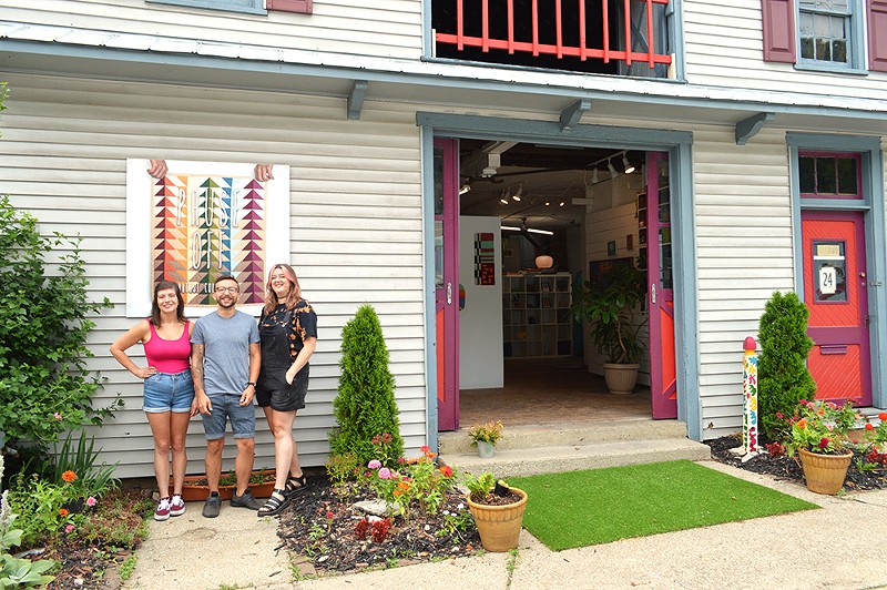 (L-R) Noelle Dumont, Chris Clements and Lindsey Clements outside of Milford's PAUSE OFF. - Photo: Katie Griffith