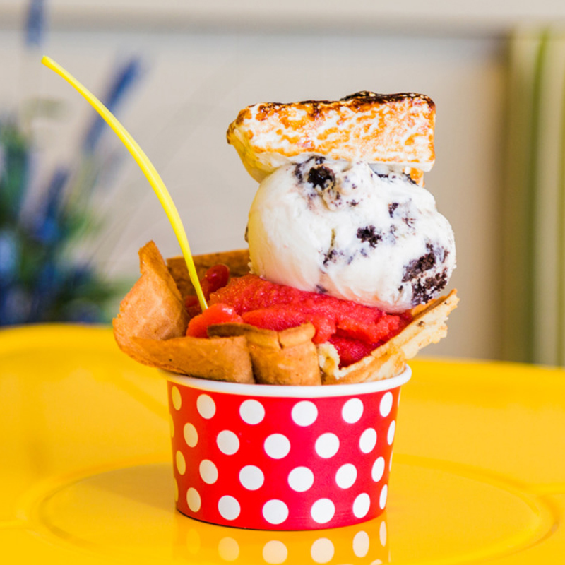 Ice cream topped with a toasted marshmallow from Hello Honey - Photo: Hailey Bollinger