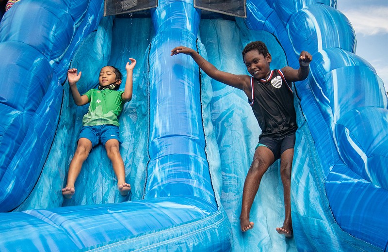 Wave Pool's Pool Party will have an inflatable waterslide. - Photo: Tina Gutierrez/Provided by Wave Pool