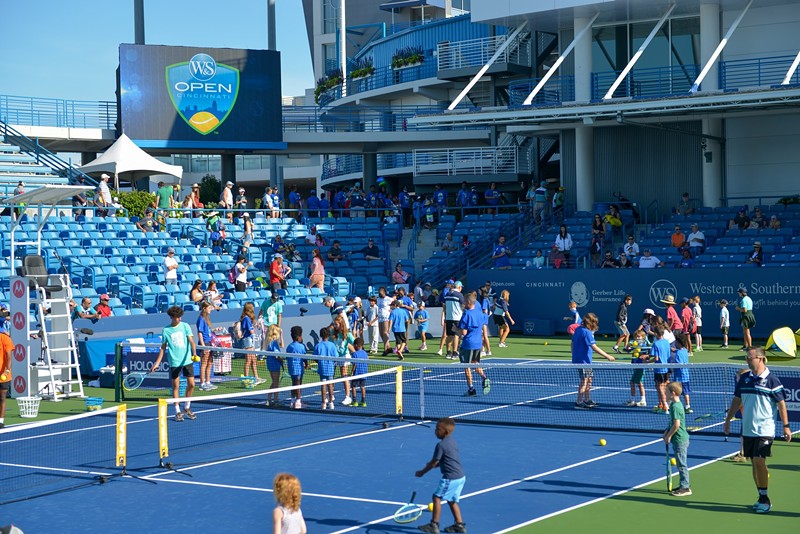 Kids take the court during Cincinnati's Western & Southern Open at the Lindner Family Tennis Center in Mason on Aug. 13, 2022. - Photo: Jason Whitman, Western & Southern Open