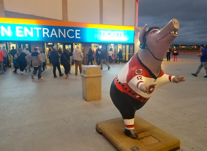 Will a Fiona statue be placed near Heritage Bank Center when the Cincinnati Cyclones become the Cincinnati Hippos on March 4, 2023? - Photo: Allison Babka