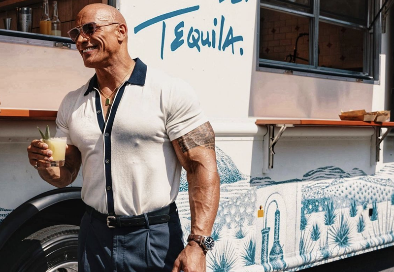 Dwayne “The Rock” Johnson outside of the Mana Mobile. - Photo: provided by Teremana Tequila
