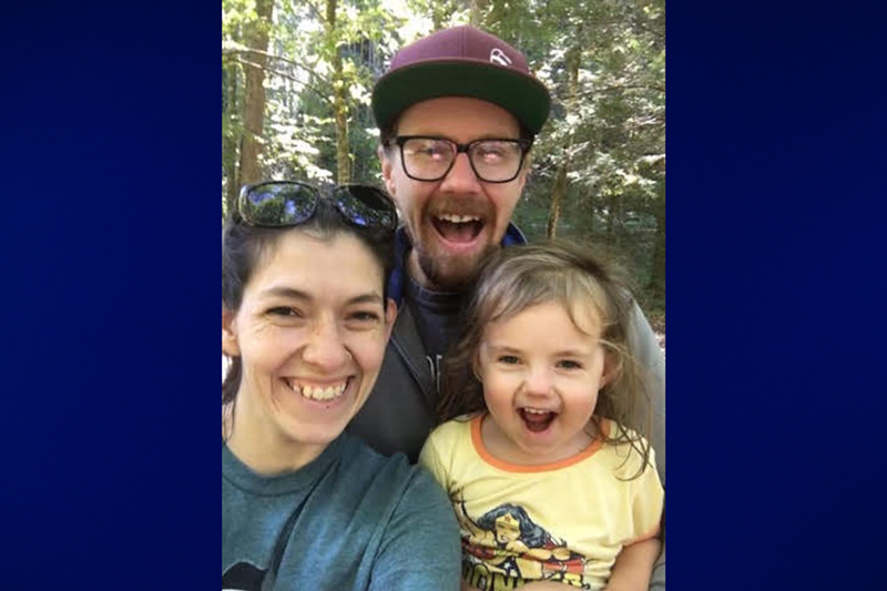 Gloria San Miguel (left, with partner Zack Vickers and daughter Luna) died Aug. 20 while riding her bike on the Girl Scout Bridge between Covington and Newport. Family friend Jake Lee has raised more than $40,000 for the family. - Photo: Provided by Jake Lee