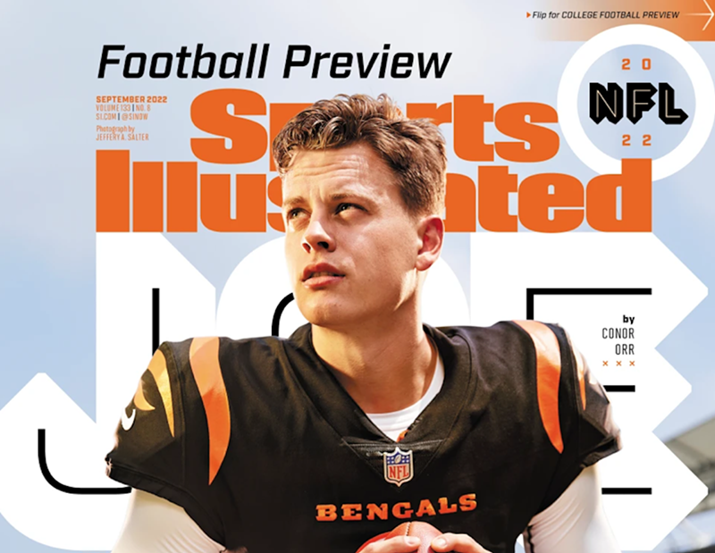 Cincinnati Bengals quarterback Joe Burrow appears on the cover of Sports Illustrated for September 2022. - Photo: Provided by Sports Illustrated