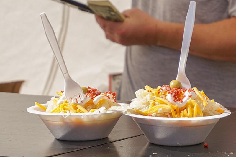 A "German Sundae" is one of the most popular foods at the Ohio Sauerkraut Festival. - Adam Doty