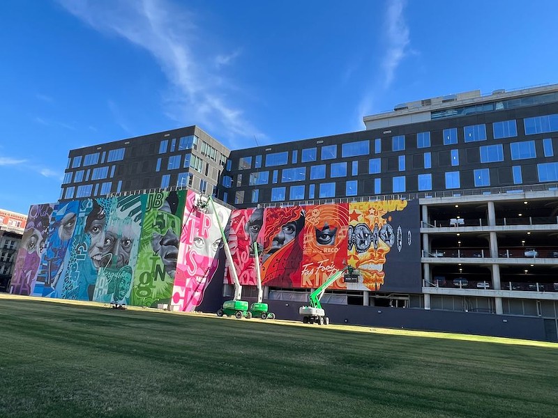 Cincinnati's newest mural by Tristan Eaton pays homage to the Queen City's music legends. - Photo: CityBeat