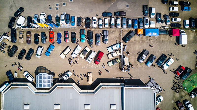Surface parking lots, like the one shown here, are an environmental risk, some Cincinnati City Council members say. - Photo: Stephen Muller, Pixels