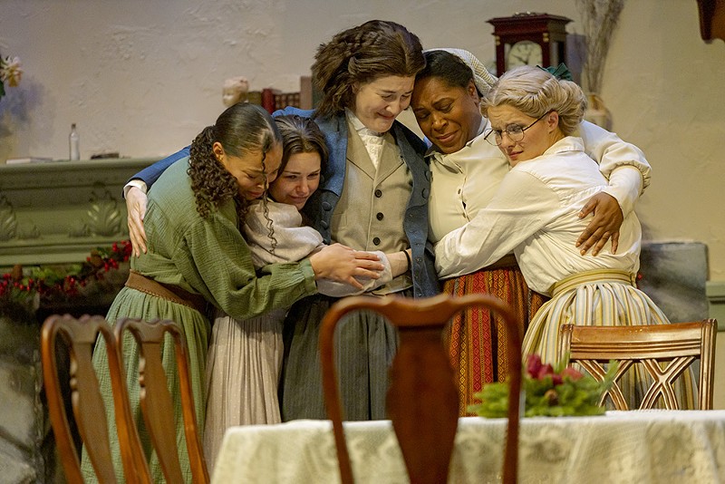 The cast of 'Little Women' at Cincinnati Shakespeare Company from L-R: Angelique Archer, Emilie O'Hara, Elizabeth Chinn Molloy, Torie Wiggins and Maggie Lou Rader. - Photo: Mikki Schaffner Photography
