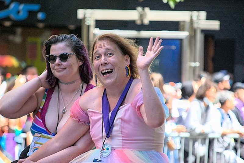 Amy Schneider at the 2022 San Francisco Pride Parade. Schneider testified before Ohio lawmakers to oppose House Bill 454, which would limit gender-affirming care for children in Ohio. - Photo: Gabe Classon, Flickr
