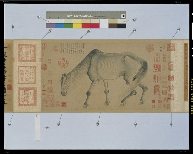 Gong Kai 龔開 (1222–1307), Noble Horse (Jungutu), Yuan dynasty (1279–1368), handscroll, ink on paper, Osaka City Museum of Fine Arts, Abe Collection. - Photo: Provided by the Cincinnati Art Museum