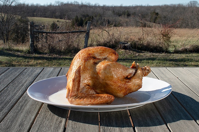 CityBeat's Sean M. Peters' deep-fried turkey. - Photo: Justin Warrick