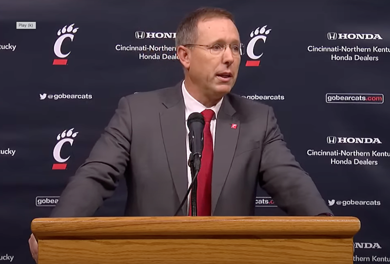 Scott Satterfield addresses the media for the first time as the new head football coach at the University of Cincinnati on Dec. 5, 2022. - Photo: youtube/cincinnatibearcats