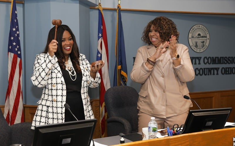 Alicia Reece was passed the gavel on Jan. 5 by 2022 Hamilton County Commission president Stephanie Summerow Dumas. - Photo: Provided by Hamilton County