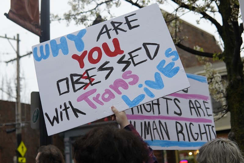 Participants in Northside's National March for Queer and Trans Youth Autonomy are looking to amplify the truth behind trans identity and healthcare, especially for young people. - Photo: Aidan Mahoney