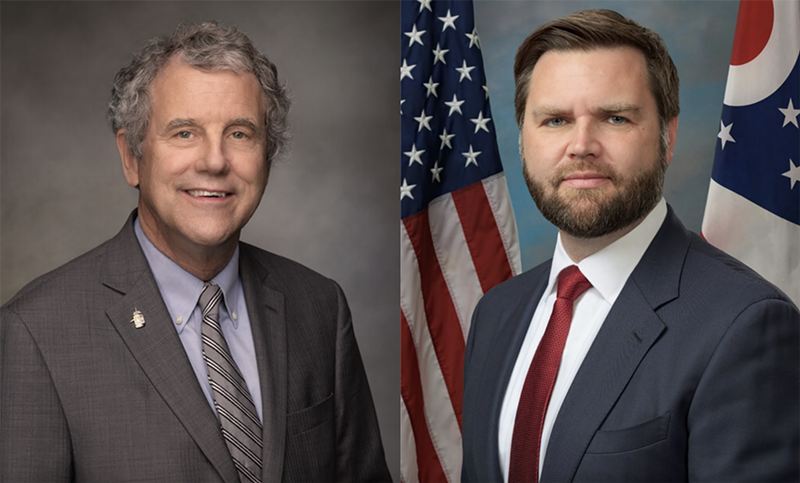 The Railway Safety Act of 2023 is a bipartisan effort led by Ohio’s U.S. Senators, Republican J.D. Vance and Democrat Sherrod Brown. - Photo: Official portraits