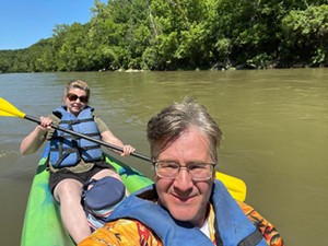 Brian Garry (front) enjoys kayaking on the Little Miami River. - Photo: Brian Garry