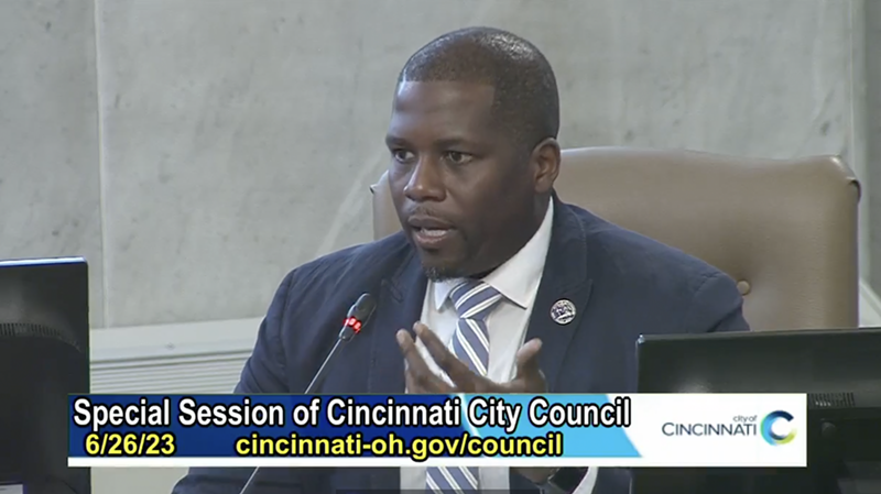 Councilmember Reggie Harris put forward a resolution during a June 26 council meeting that reaffirms "unwavering support for transgender, non-binary residents, and the regional LGBTQIA+ community." - Photo: CitiCable Screenshot