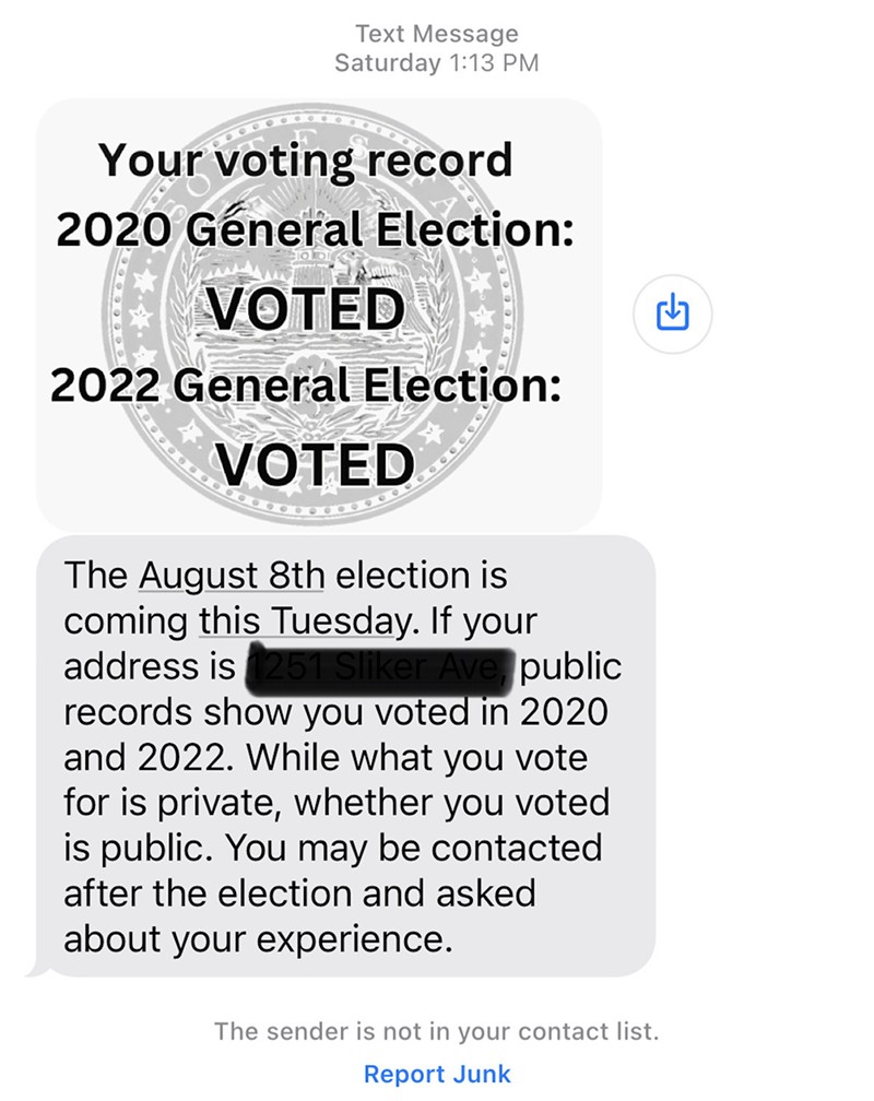 A mysterious message disguised as something official was sent to some Ohio voters, but elections officials told CityBeat it wasn't from them. - Photo: Madeline Fening