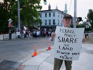 Thurman Wenzel has been protesting in support of Palestinians for decades. - Photo: Madeline Fening
