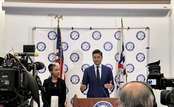 Mayor Aftab Pureval and City Manager Sheryl Long present the city's Fiscal Year 2024 budget on May 26 at City Hall.
