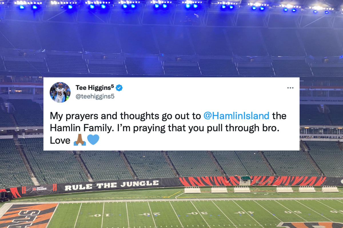 Players and fans in Cincinnati and Buffalo are supporting Buffalo Bills safety Damar Hamlin, who suffered a cardiac arrest during a game against the Cincinnati Bengals at Paycor Stadium on Jan. 2, 2023.
