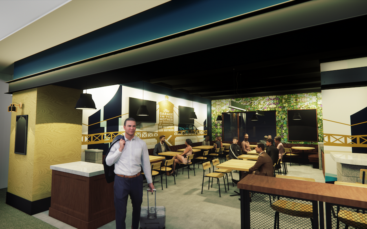 A rendering of the new Braxton Brewing Co. taproom at CVG Airport