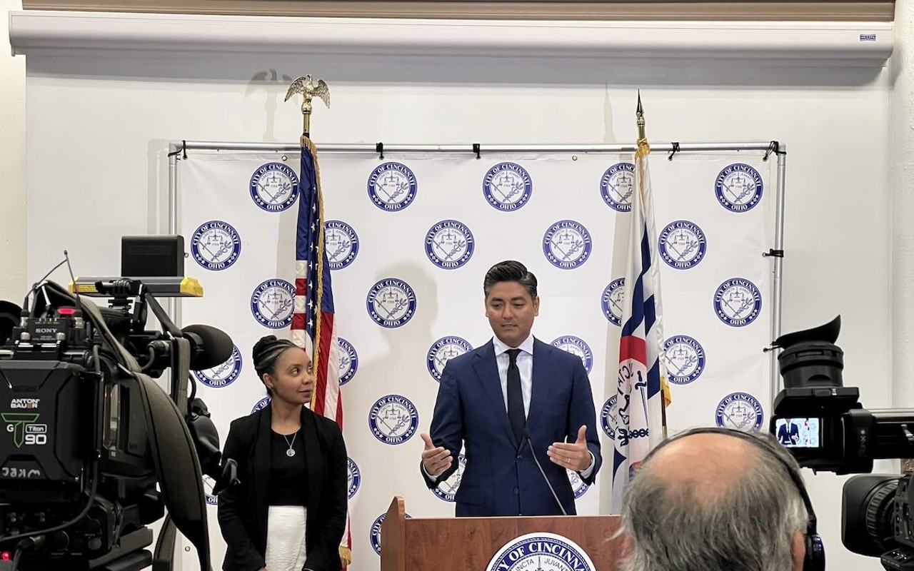Mayor Aftab Pureval and City Manager Sheryl Long present the city's Fiscal Year 2024 budget on May 26 at City Hall.