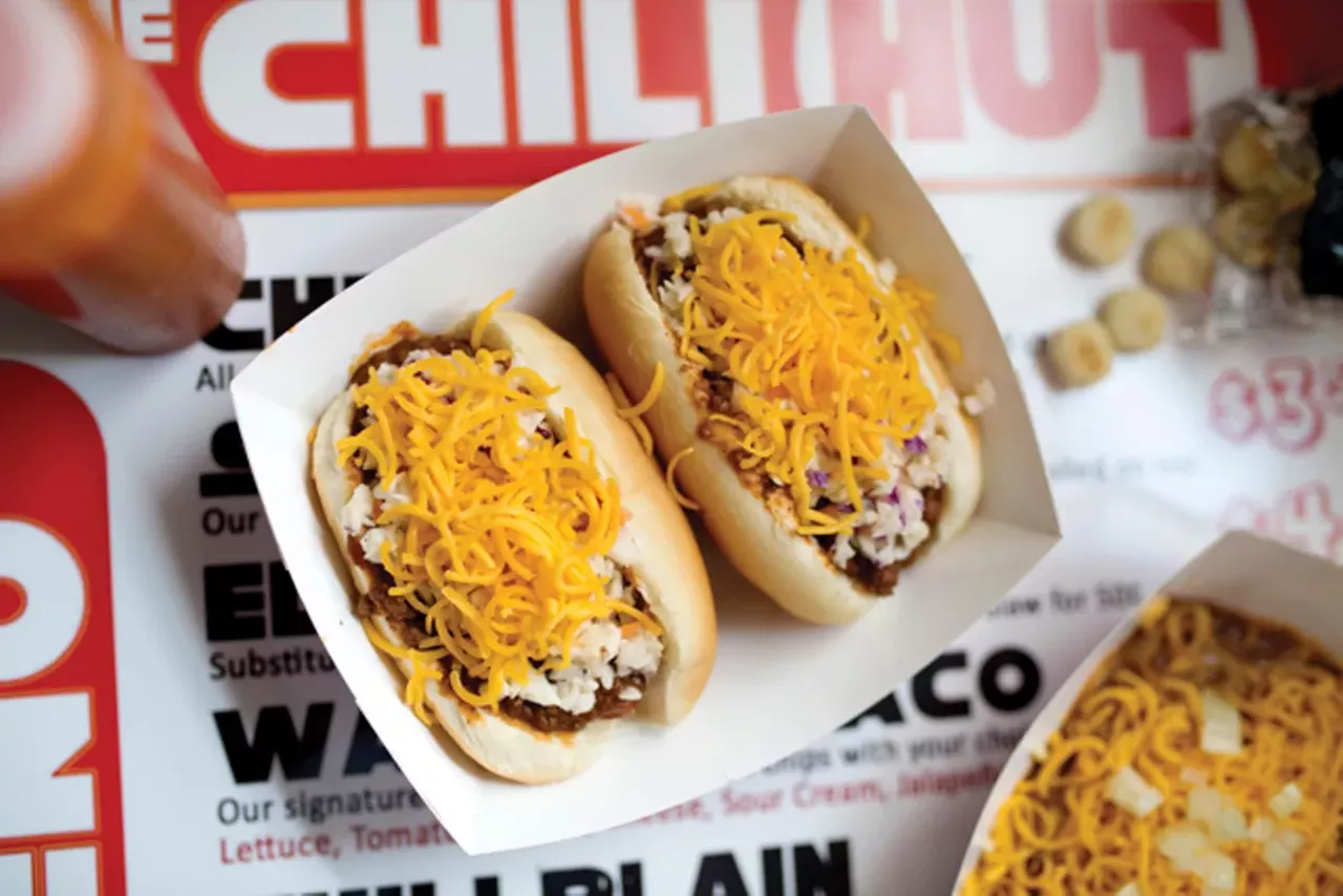 The Chili Hut  390 Loveland-Madeira Road, Loveland  Started in 2013, this food truck focuses on Cincinnati-style chili, offering a condensed menu with exactly what customers are looking for. Now with a brick-and-mortar in Loveland, The Chili Hut slings cheese coneys, 2-, 3-, 4-, or 5-Ways and sandwich options for the non-chili lovers. Unique coney options include the Slaw Dog — a cheese coney topped with coleslaw — and the Eden Pork — featuring a spicy mett instead of a hot dog.