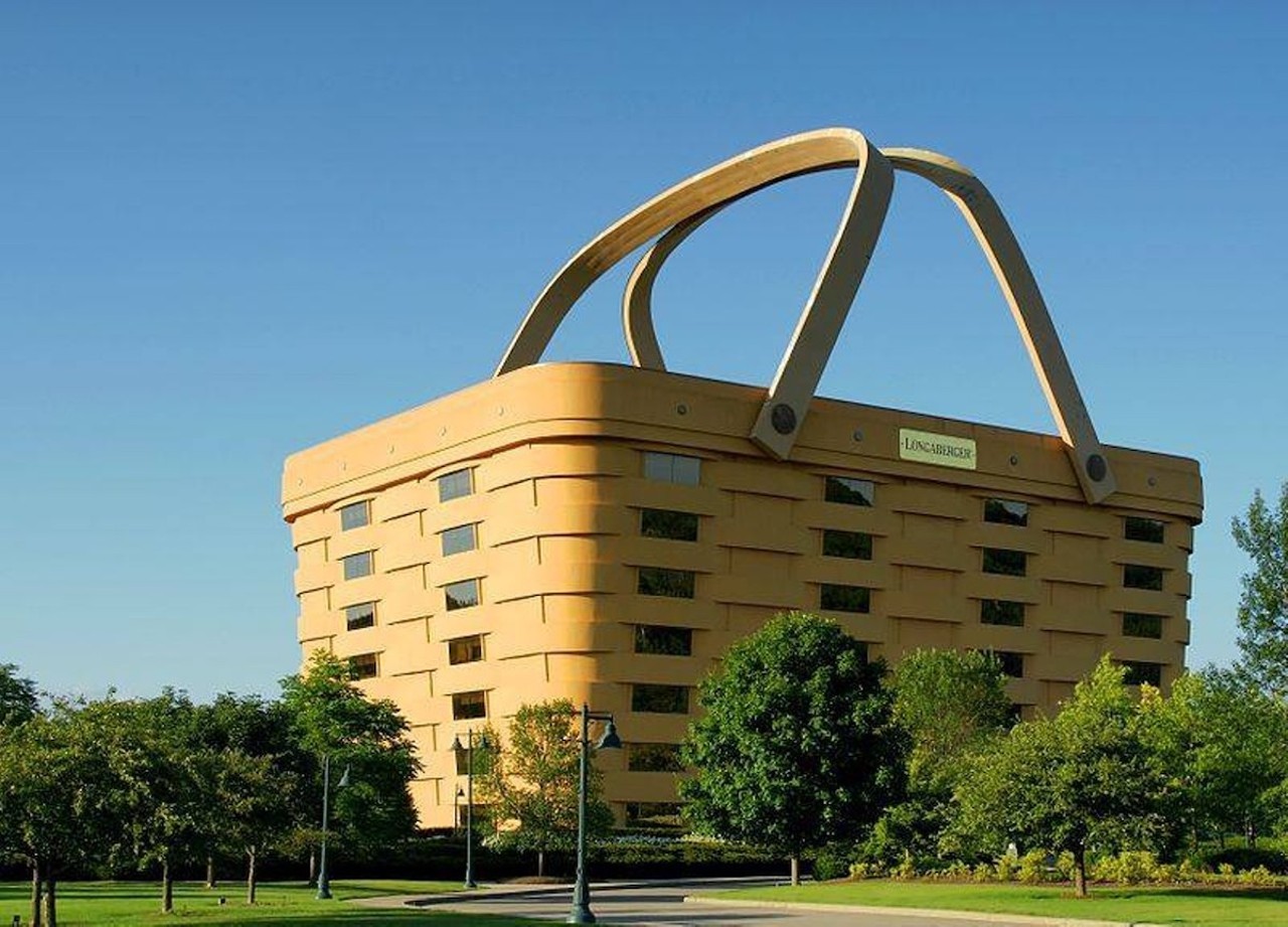 The World’s Largest Basket
1500 E. Main St., Newark
This giant basket housed the Longaberger Company until 2014 when the company moved out and eventually shut down its business, which had been around for close to 100 years. Fear not, the basket is still there in Newark – between Columbus and Zanesville. The basket building was sold for $1.2 million to a developer at the end of 2017 and will be used for something soon.