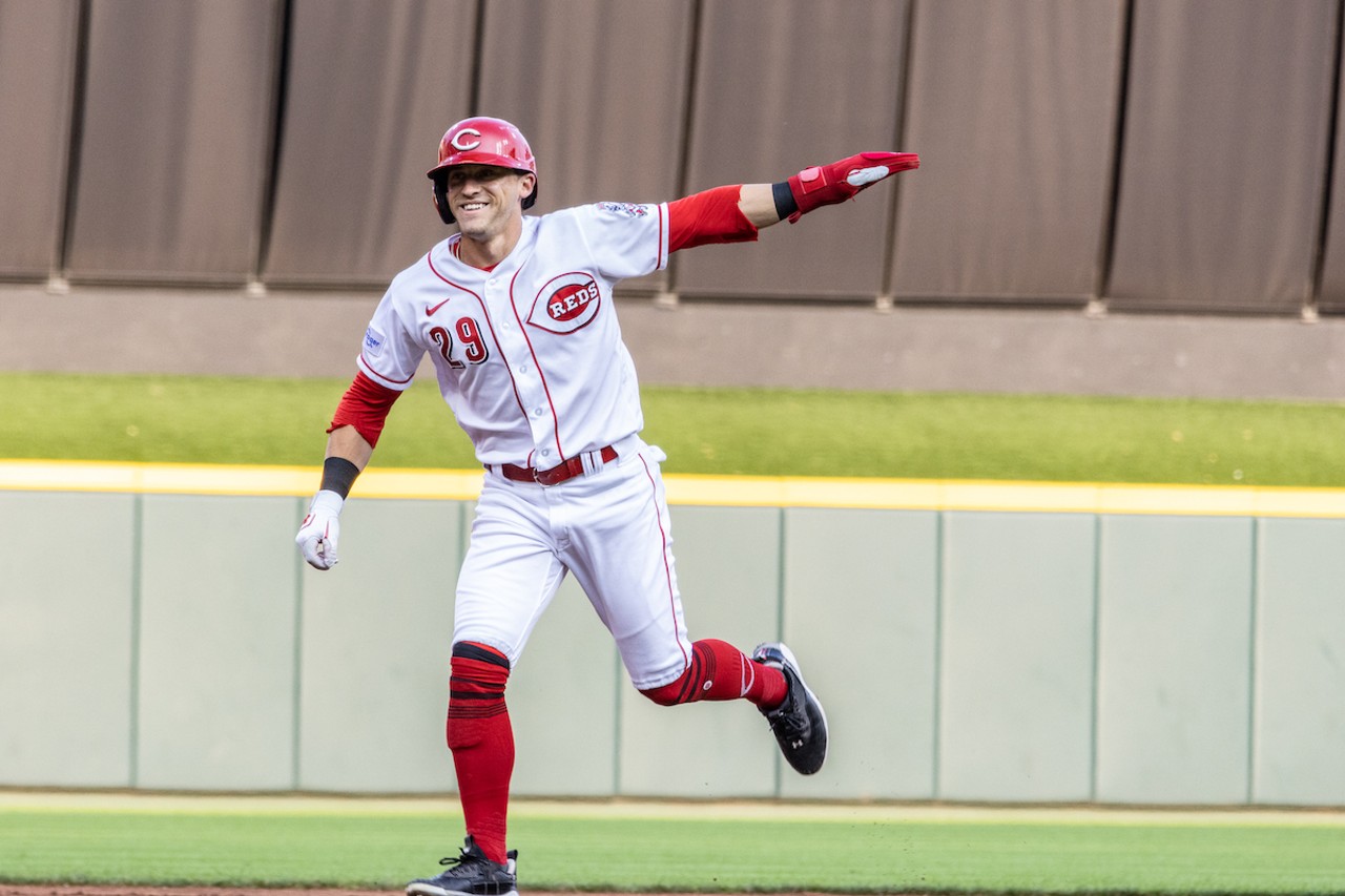 Outfielder TJ Friedl during the Cincinnati Reds game against the St. Louis Cardinals on May 23, 2023.