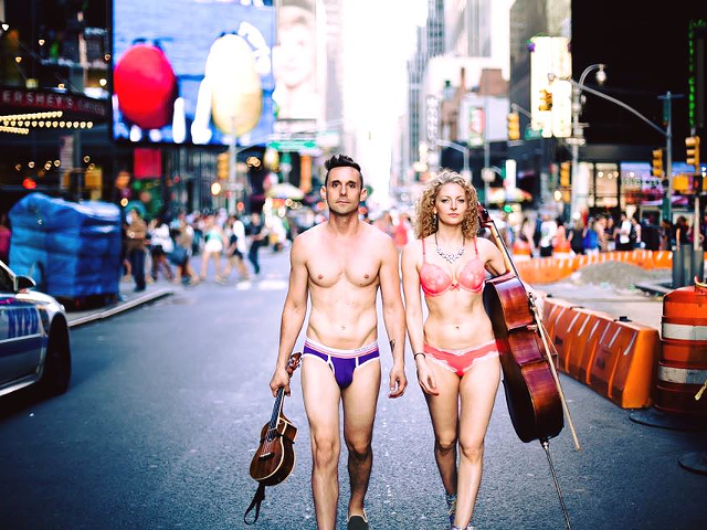 Nick Cearley (left) and Lauren Molina , both halves of The Skivvies.
