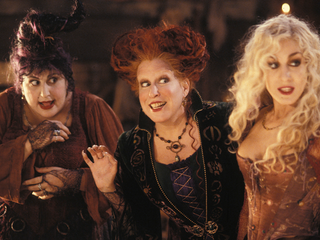 The Sanderson sisters — Kathy Najimy, Bette Midler and Sarah Jessica Parker